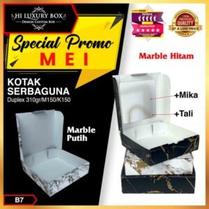 Kotak Kado Baju - Kotak Mika Marble - Kotak Souvenir - Box Hampers 25x25x7 - B7 (10-11)