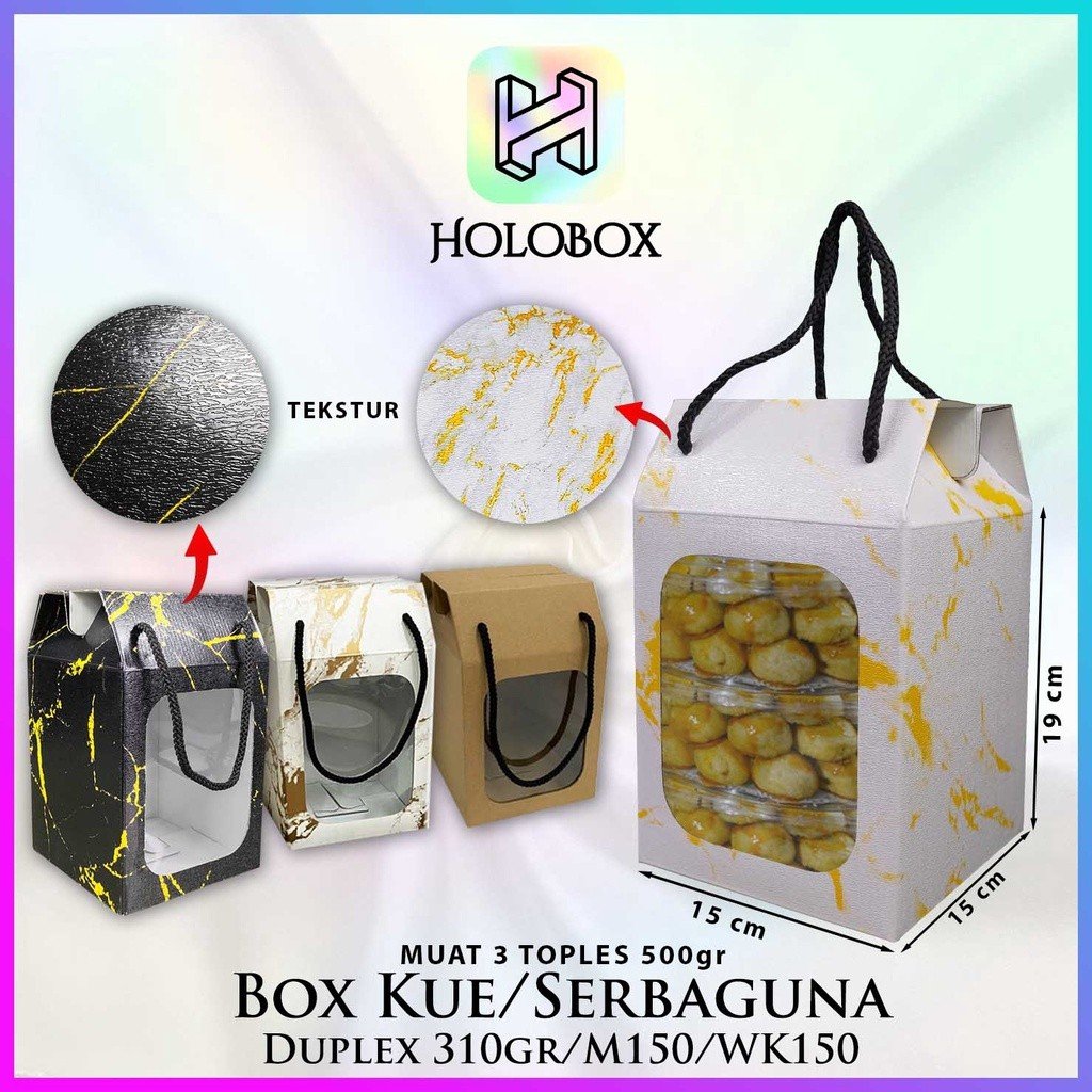 Kotak Kue / Cake / Dus / Hampers / Box / Packaging / Serbaguna / Toples / 500GR / A2-27 - Image 2