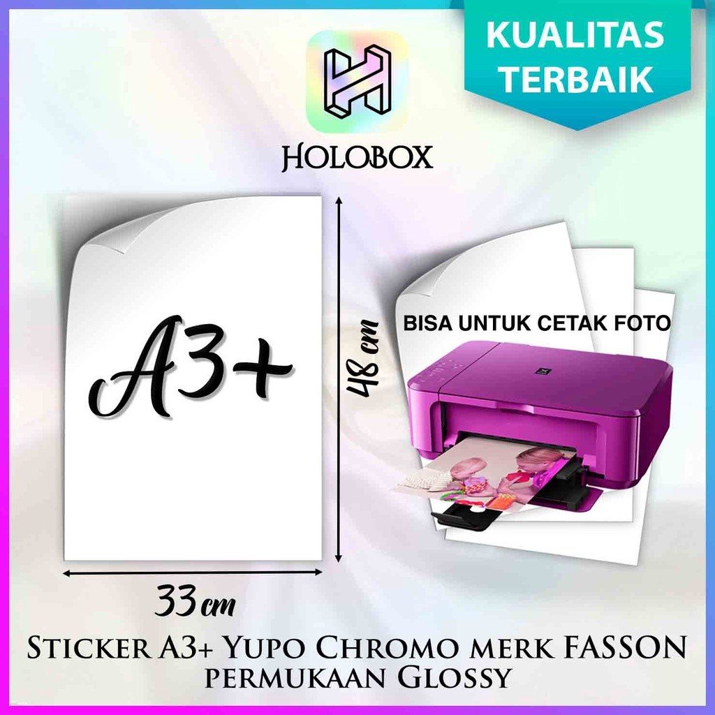 Kertas Sticker Chromo|Stiker Glossy|Fasson A3+ (32.9 cm x 48.3 cm)|D48 - Image 3