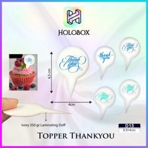 Topper Kue | Topper Kue Motif | Topper Thank You | Ivory | Murah  4x6.5 Topper Ucapan |D15