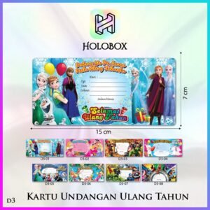 Kartu Undangan | Kartu Ulang Tahun | Karakter | Duplex | Murah | 20 pcs 15 x 7|D3