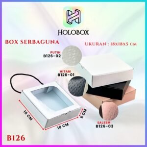 Kotak Kado Hampers Baju / Box Mika Chemical embos / Dus Souvenir / 18x18x5 / B126