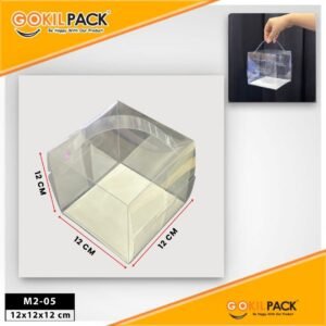Mika Cake Kotak Mika Packaging Mika Transparan Murah | Persegi | M2-handle