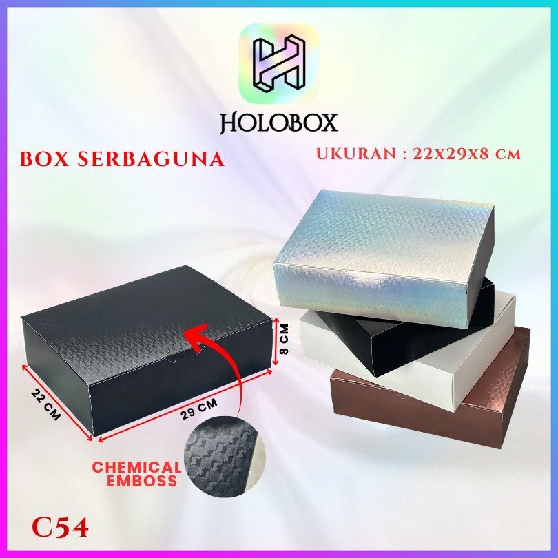 Kotak Box Kado / Chemical Embos / Box Hologram / Gift/ 29x22x8cm/ C54