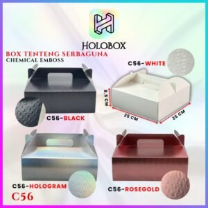 Box Serbaguna Tenteng Chemical Emboss | Dus Souvenir Parcel Handle Mewah|25x25x8,5 |C56