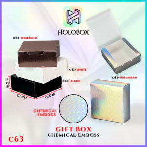 Gift Box Mewah Chemical Emboss - Bikin Kadomu Makin Istimewa Dan Elegan 12x12x5cm - C63