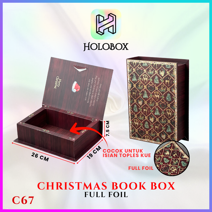Box Natal Premium / Kotak Buku Natal / Hampers Christmas / Kotak Kue / 26x19x7,5cm / c67