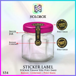 Sticker Segel Box Thank you - Label Sticker Foil Emas - S54