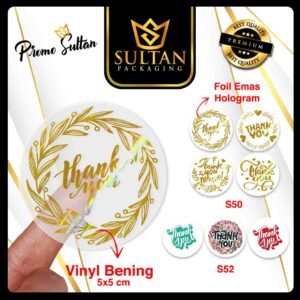 Stiker Thank You|Vinyl|Fasson|Segel|Label|Aksesoris|Packaging|S50