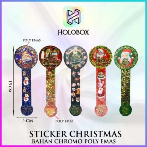 Stiker Natal|Merry Cristmast|Segel|Murah|Foil Emas|Aksesoris Packaging|S46