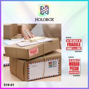 Sticker Fragile | Label Fragile | Laminating Glossy | Murah  Handle With Care 4x5,5 | 5.5x4|S19