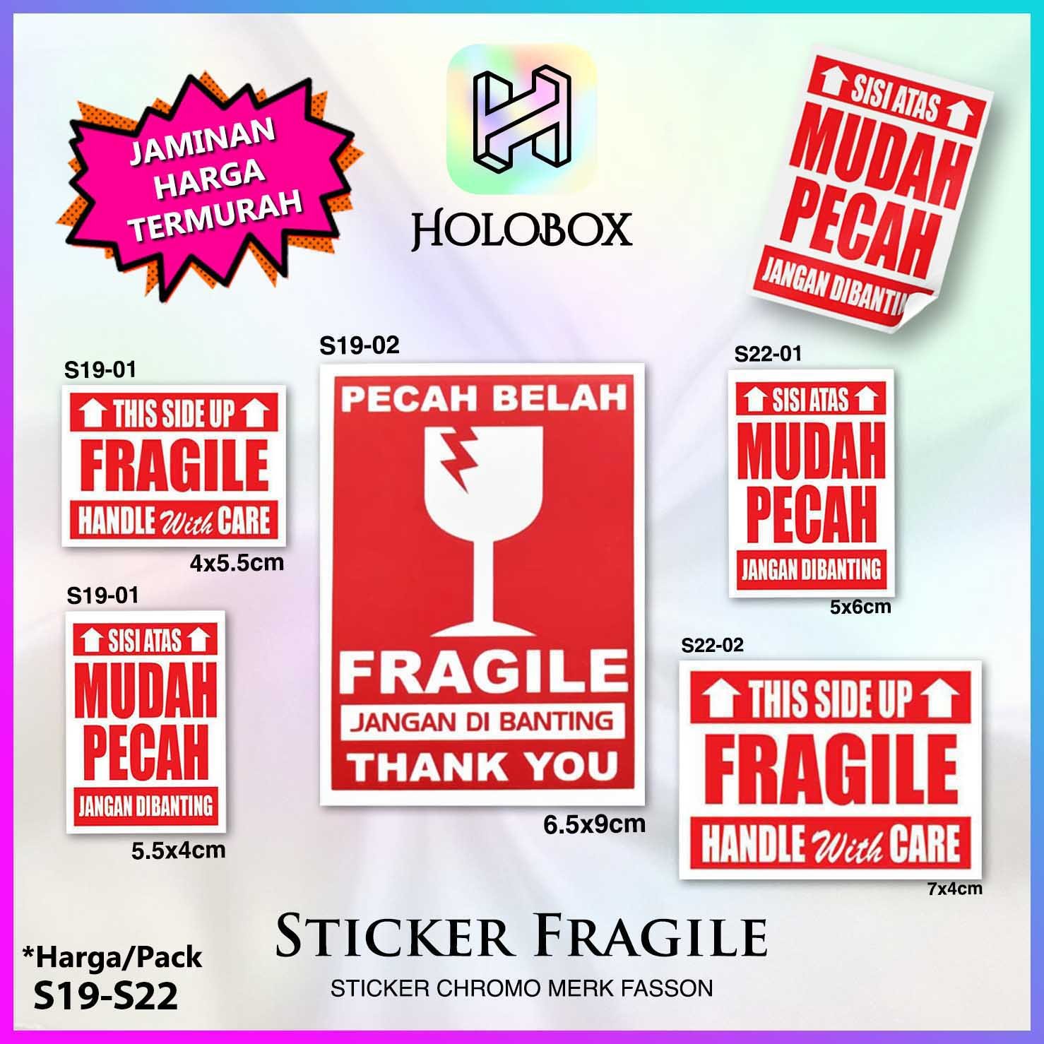 Sticker Fragile | Label Fragile | Laminating Glossy | Murah Handle With Care 4x5,5 | 5.5x4|S19 - Image 3