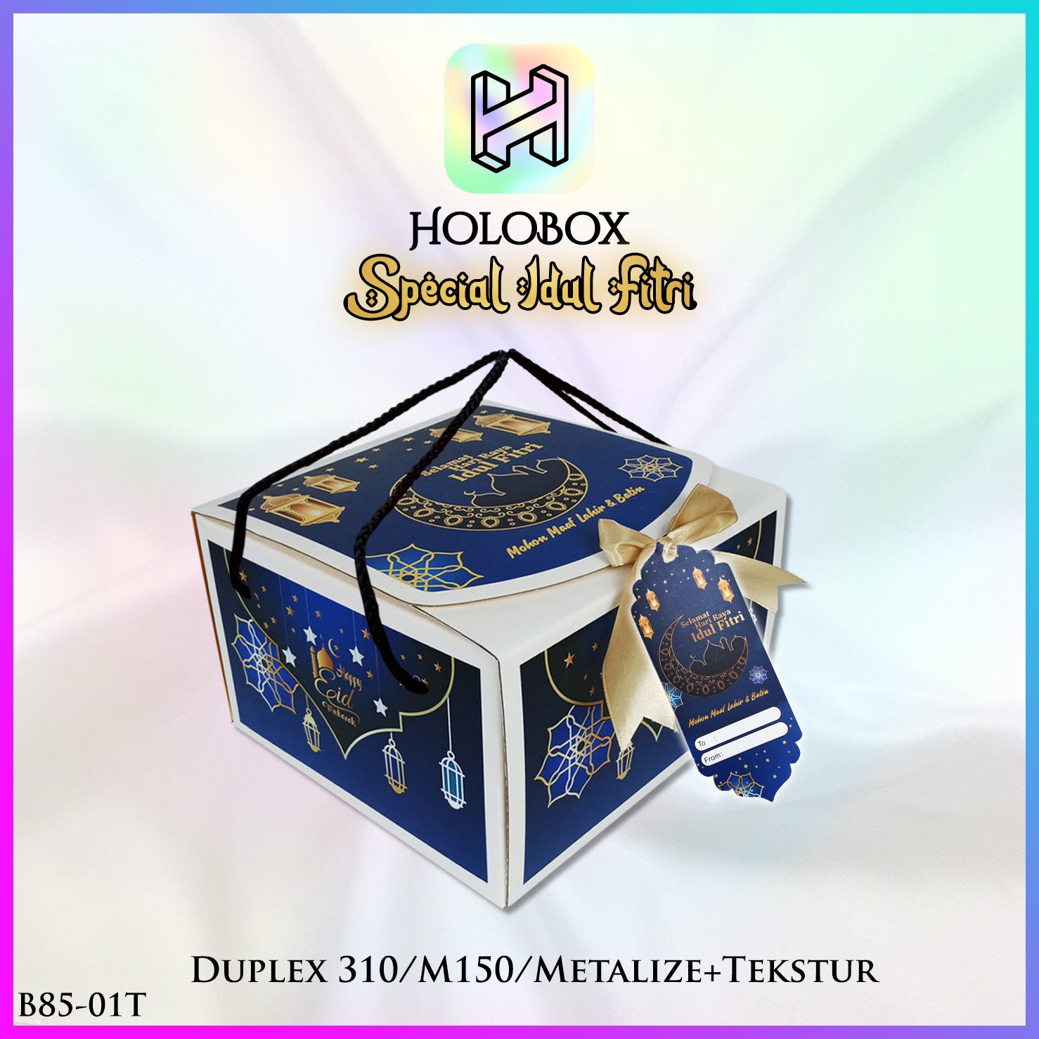 Box Hamper Kotak Lebaran Idul Fitri Dus Packaging Hologram - B85 - Image 3