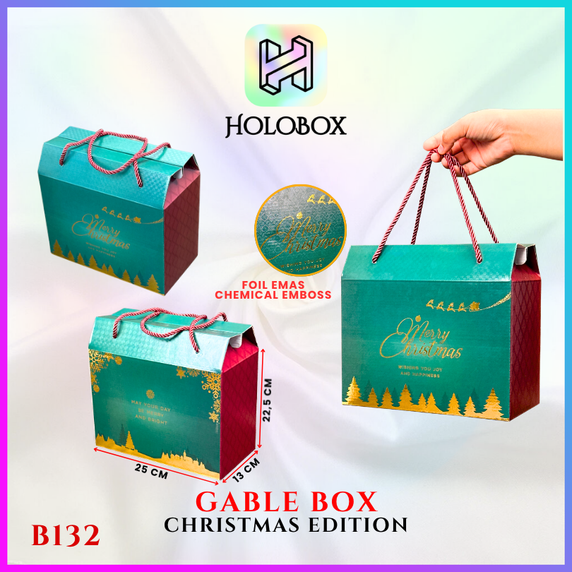 Box Hampers / Gable Box Natal / Kotak Souvenir Hadiah / Christmas Edition / 25x13x22,5cm / B132