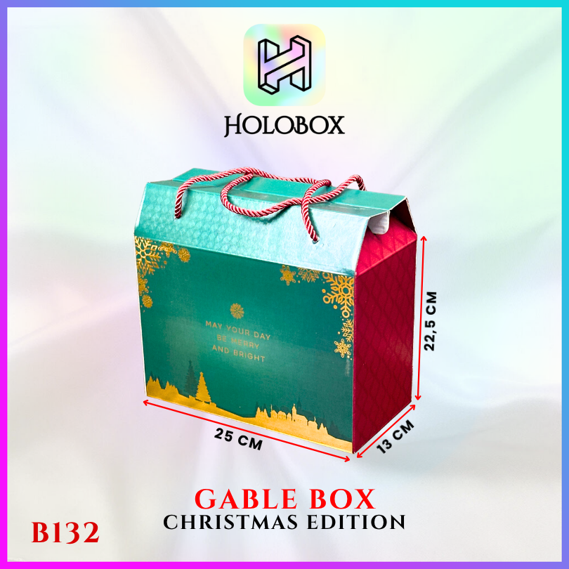 Box Hampers / Gable Box Natal / Kotak Souvenir Hadiah / Christmas Edition / 25x13x22,5cm / B132 - Image 2